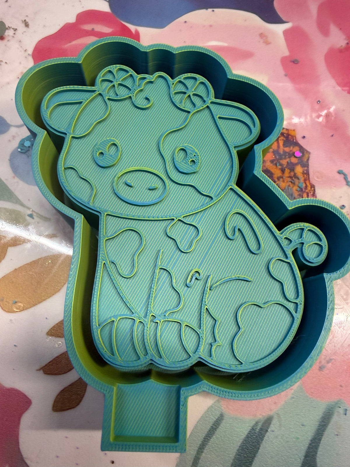 Candy cane cow mold