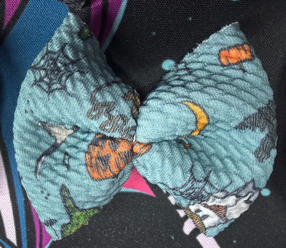 Blue Halloween freshie bow