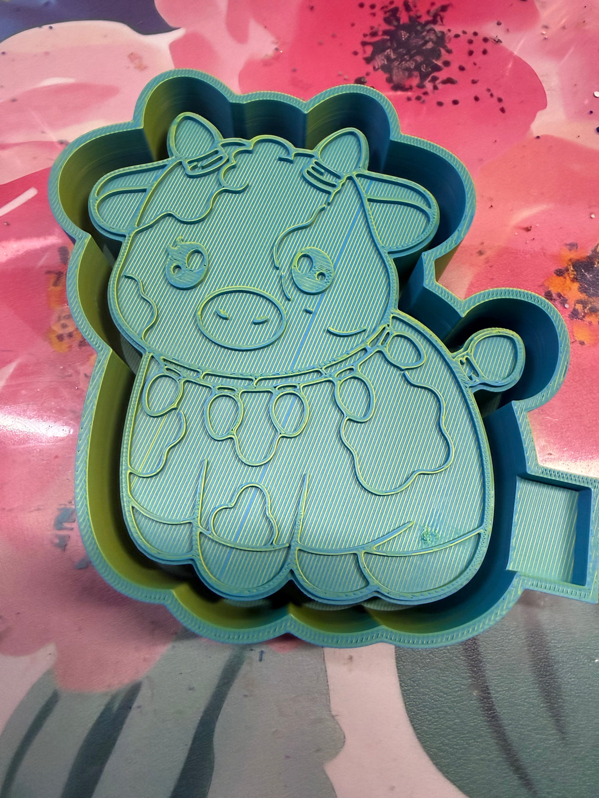 Christmas light cow mold