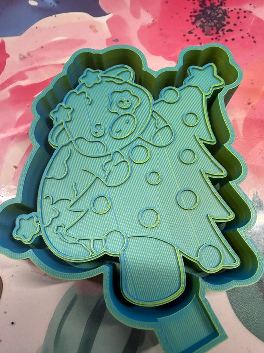 Christmas tree cow mold