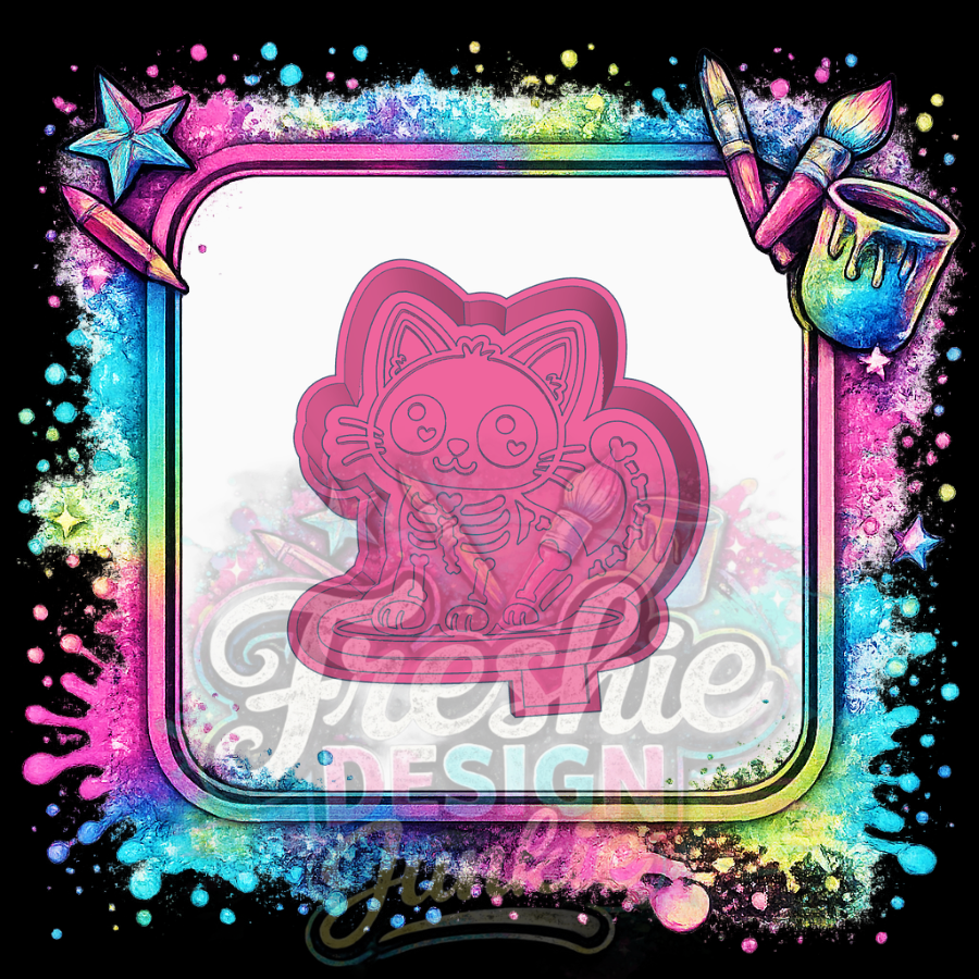 Skeleton cat semi exclusive STL FILE
